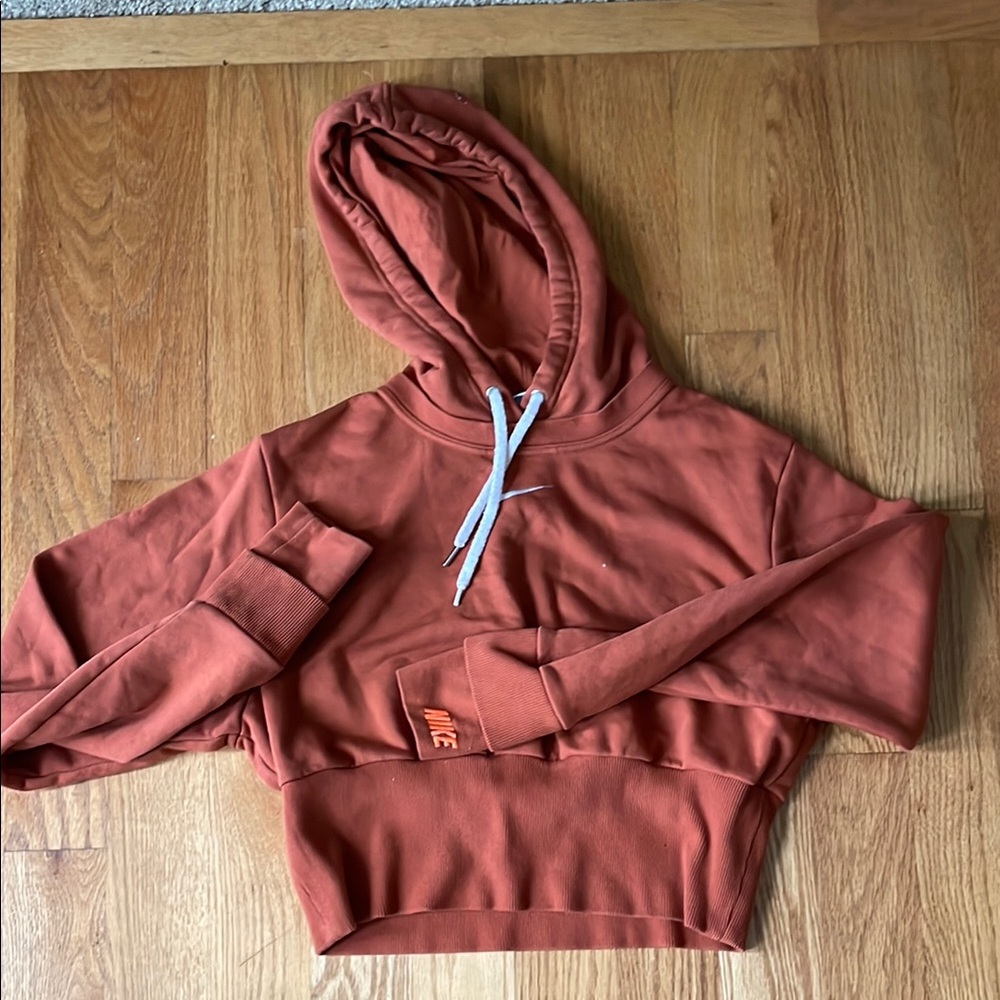 Nike Brown Hooded Cropped Hoodie